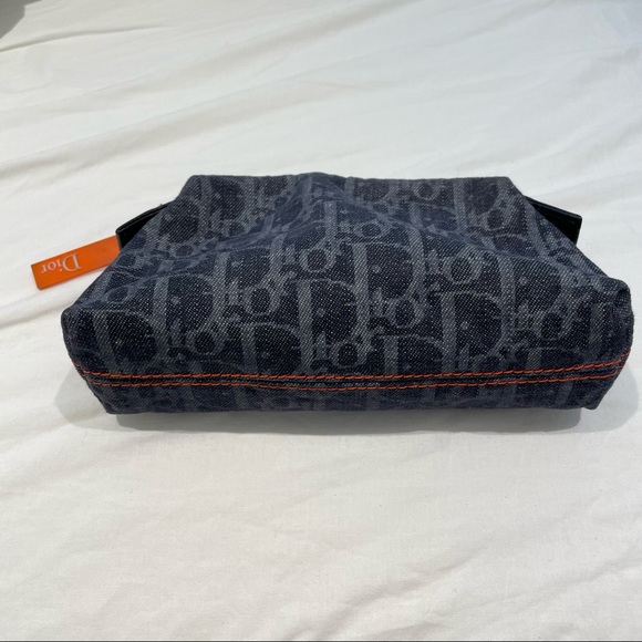 Vintage Authentic Dior Blue Dior Oblique Flight Denim Pouch - Picture 4 of 10